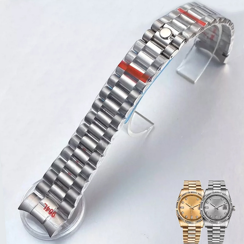 Rolex Watch Datejust - ロレックス デイトジャスト、デイデイト、オイスターパーペチュアル デイト用、20mm/21mmのソリッドステンレススチール製時計バンド。シルバーの時計アクセサリー、ストラップ。