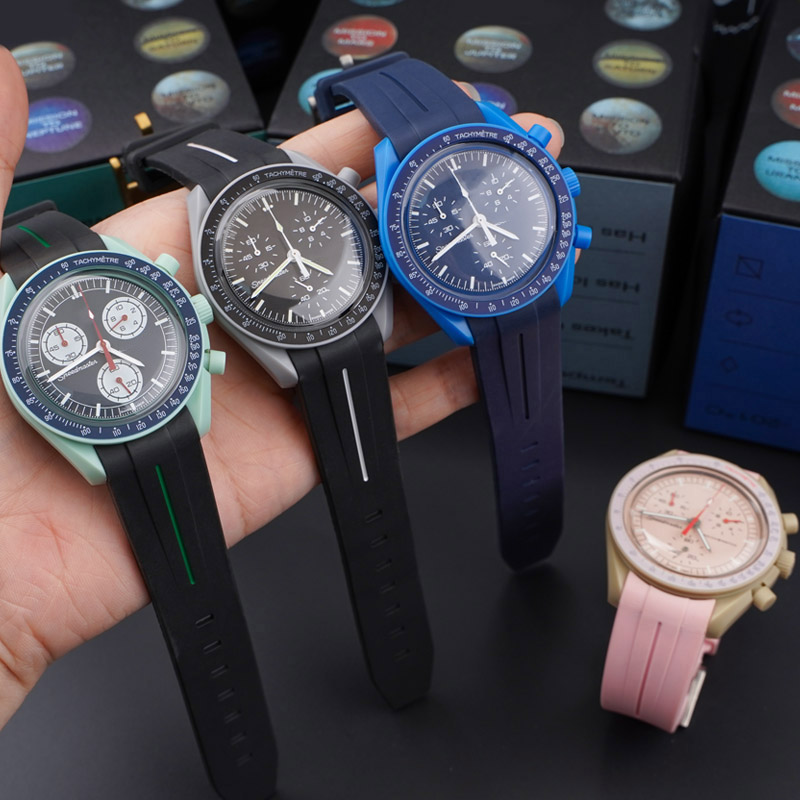 Omega Watch Seamaster - 20 ミリメートル湾曲した端インターフェイス Moonswatch ゴム時計ストラップオメガジョイントコンステレーション男性女性防水スポーツ時計バンド