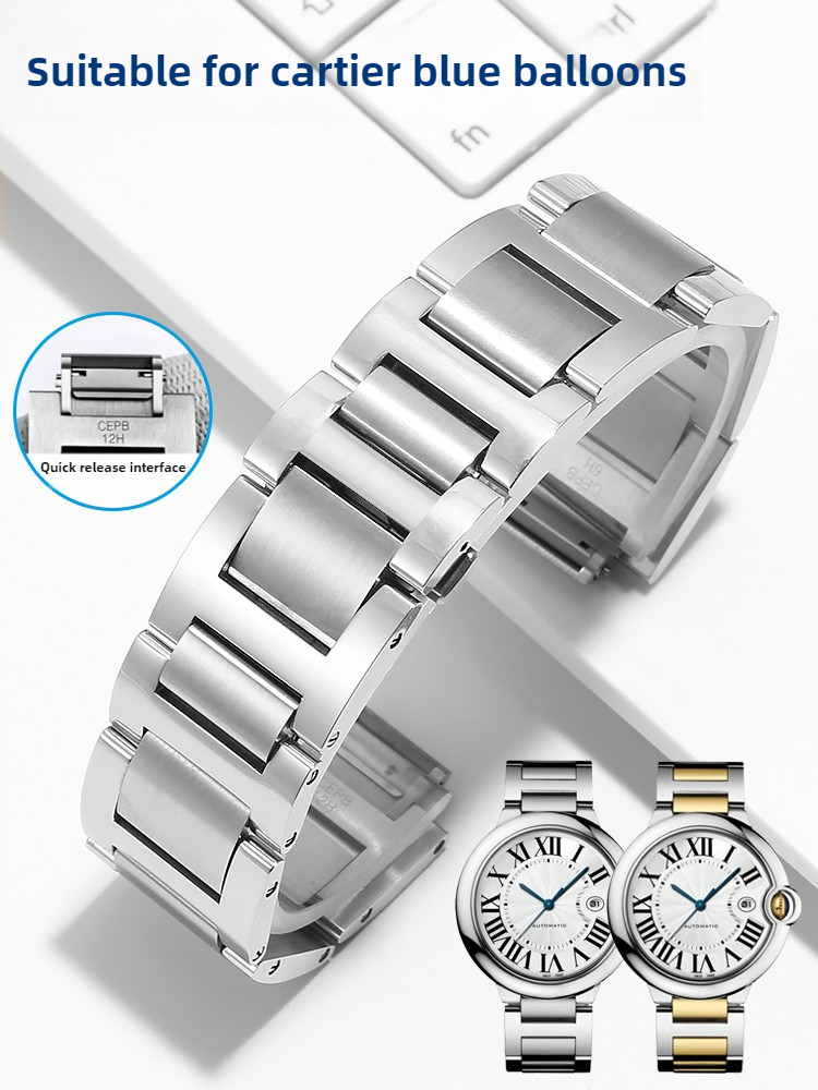 ステンレススチール製の時計ストラップは、カルティエ ブルー  - Cartier Watch Ballon Bleu のレビューと価格