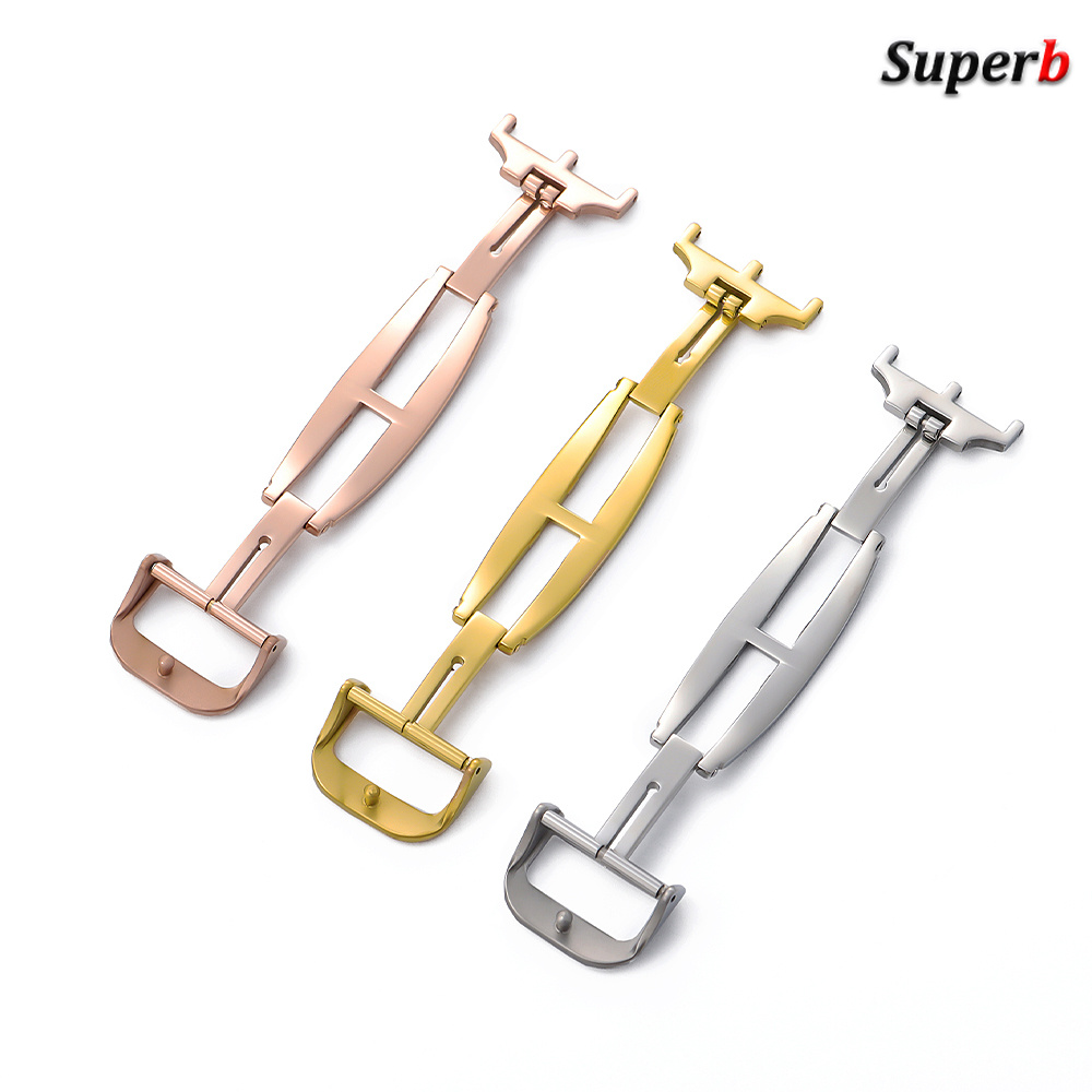 18 ミリメートルジャガー展開バタフライバックル時計クラスプ - Butterfly Clasp Deployant のレビューと価格