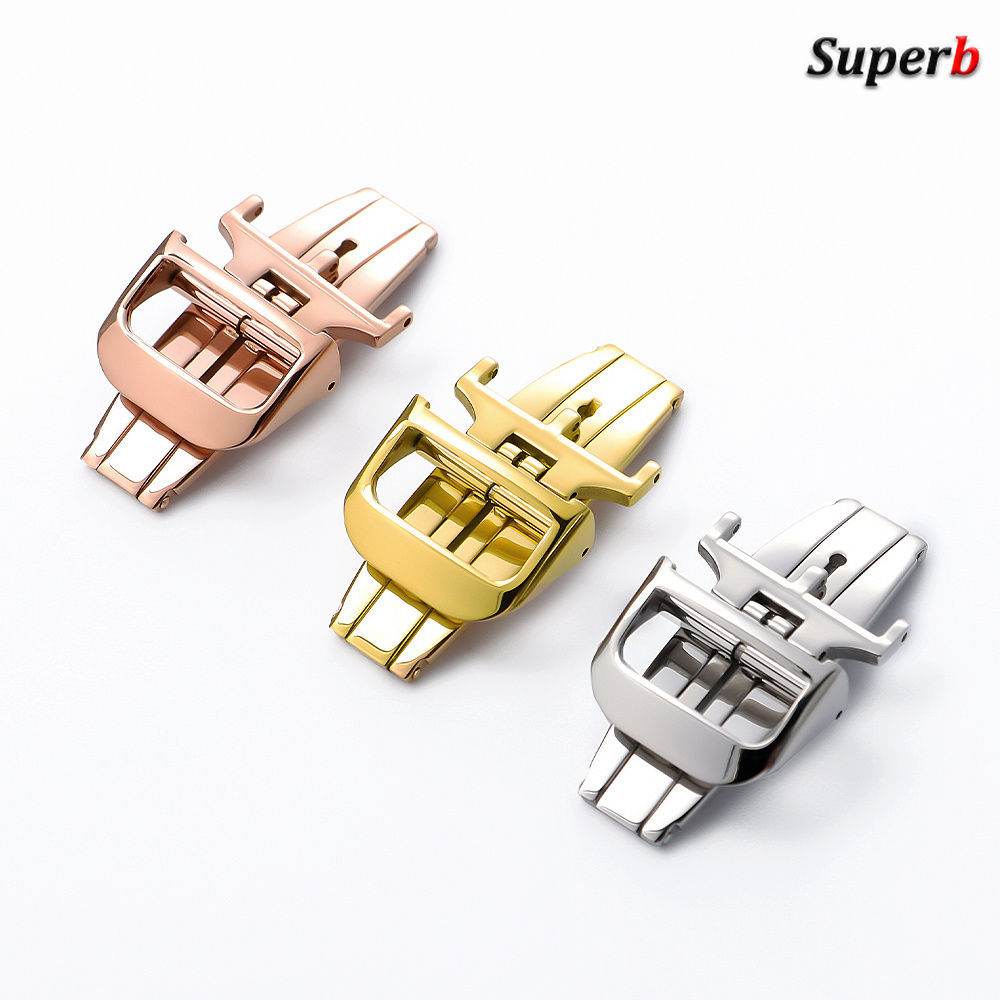 18 ミリメートルジャガー展開バタフライバックル時計クラスプ - Butterfly Clasp Deployant のレビューと価格