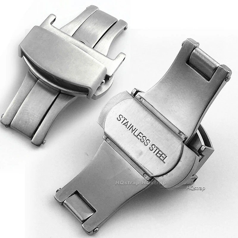 バタフライボタン付きマットステンレススチール時計クラスプ,時 - Butterfly Clasp Deployant のレビューと価格