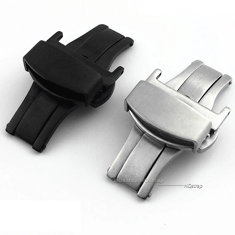 バタフライボタン付きマットステンレススチール時計クラスプ,時 - Butterfly Clasp Deployant のレビューと価格